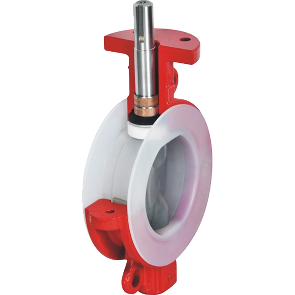 Clamp type fluorine lined butterfly valve