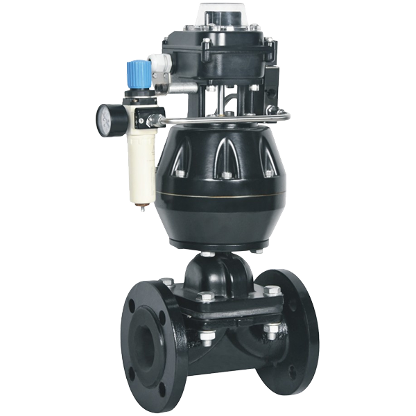 Fluorine lined flange diaphragm valve