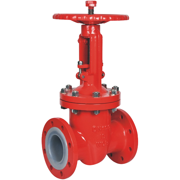 Bright stem lined fluorine gate valve