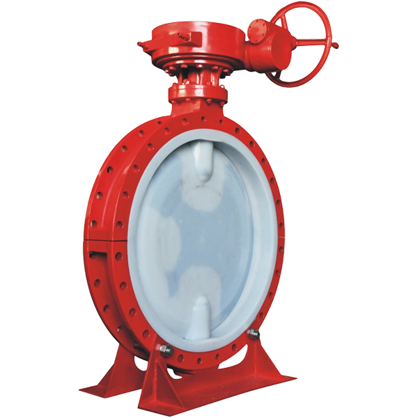 Turbine driven large-diameter fluorine lined butterfly valve